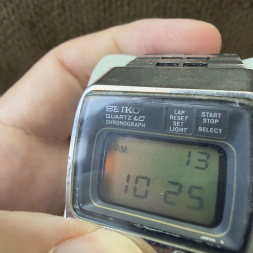 Seiko Quartz LC Chronograph 1976 vintage wristwatch used