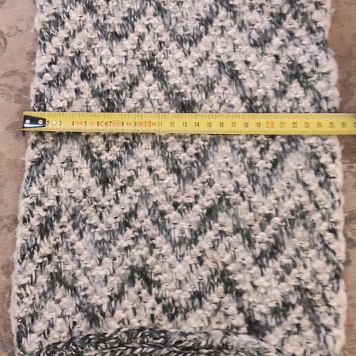 Kookai scarf used, knitted wool blend, black and beige