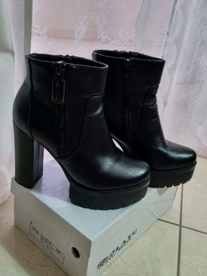Black ankle boots used, size 36