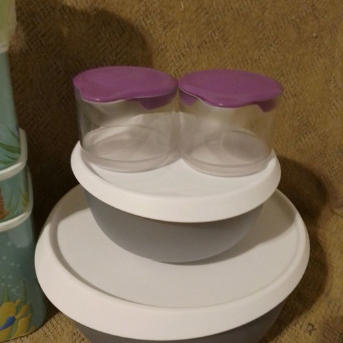 Tupperware καινούργιο πακέτο 9 τεμαχίων με σχέδιο κοραλία και παιδικά μπουκαλάκια