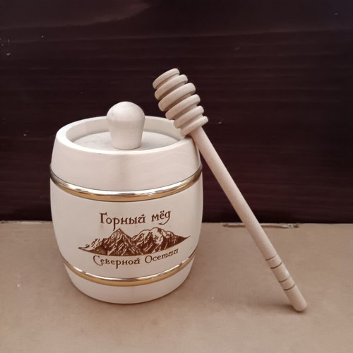 Wooden honey jar like new
