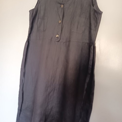 Black linen sleeveless dress size 52, like new