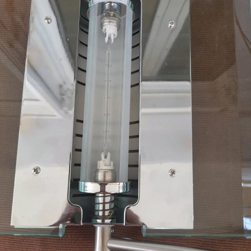 Prisma ceiling light new, aluminum and crystal