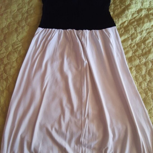 Absolute Fashion strapless summer dress white and black