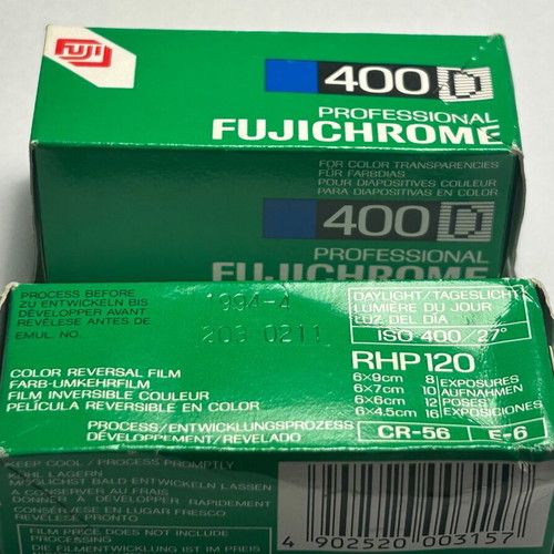 Fuji Chrome Professional 400D RHP 120 Film new, set of 2