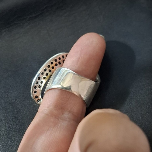 Oxette Silver Ring 9.25 with Black Zirconia New