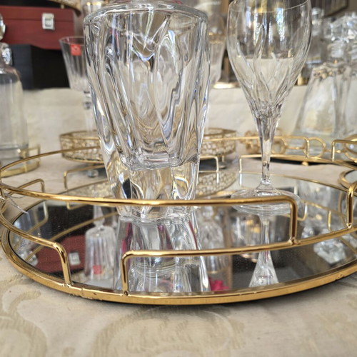 Mirror tray gold, diameter 35cm, height 6cm, new