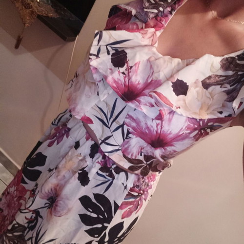 Formal dress new floral crop top set with maxi skirt one size