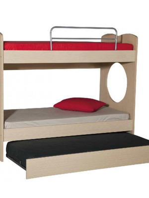 Three-Bed Bunk Bed like new, two-level with pull-out bed