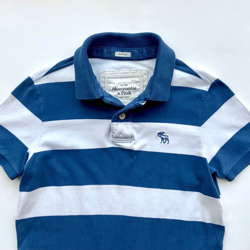 Abercrombie & Fitch Men's Short Sleeve Polo Rugby Striped Shirt Used Size S