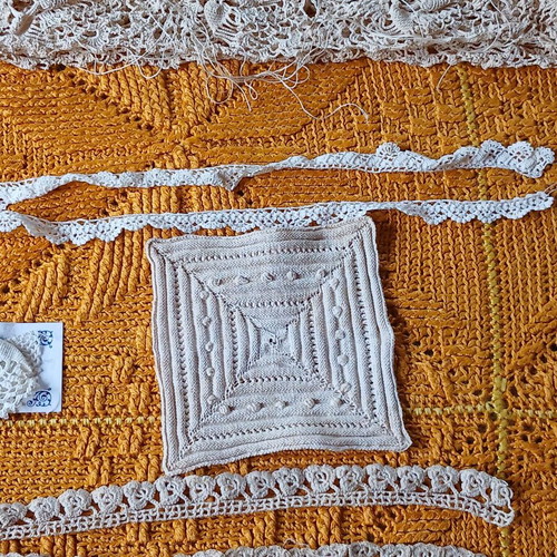 Lace samples for knitting used