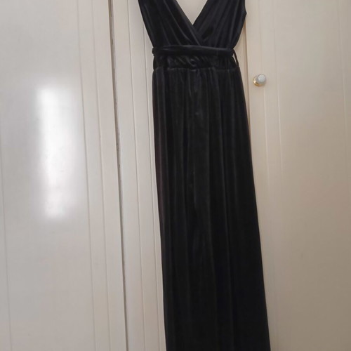 Women's black velvet jumpsuit, size S