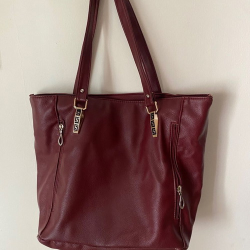 Shoulder bag large burgundy eco leather like new
