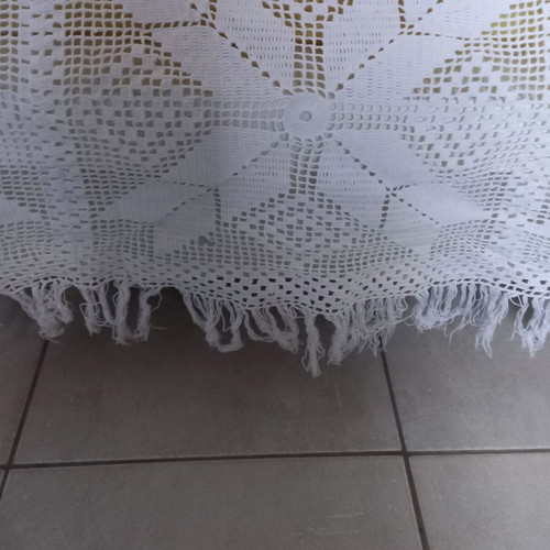 Knitted summer blanket white new for double bed