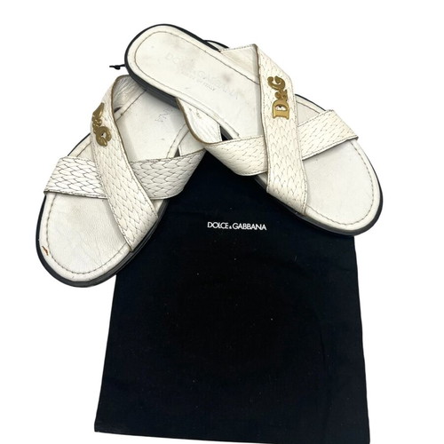 Dolce & Gabbana leather flats used, size 41, white