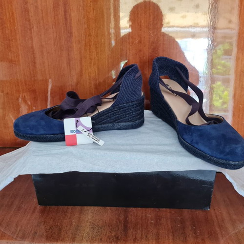 Nak low anatomical leather platform sandals size 40 new, blue
