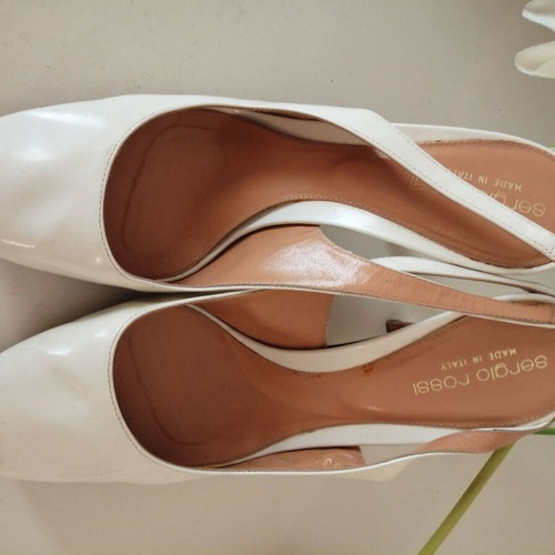 Sergio Rossi peep toes pumps used, white, size 38