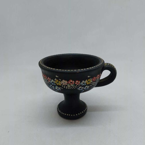 Ceramic incense burner used vintage with flowers 7.5x9.5x8cm