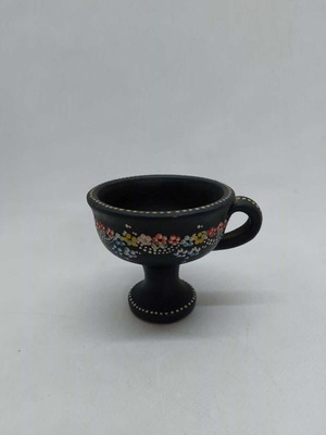 Ceramic incense burner used vintage with flowers 7.5x9.5x8cm