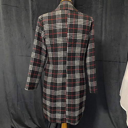 Vintage women's coat plaid design used, size M