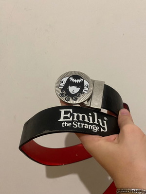 Ζώνη Emily The Strange μεταχειρισμένη, μαύρο και άσπρο, μέγεθος 95