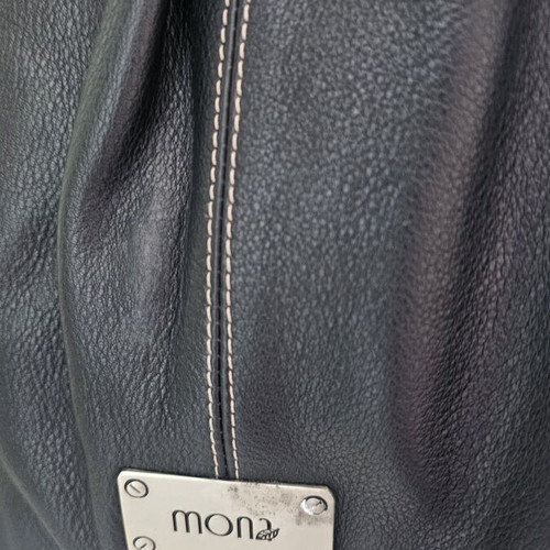 Mona shoulder bag large leather used, black