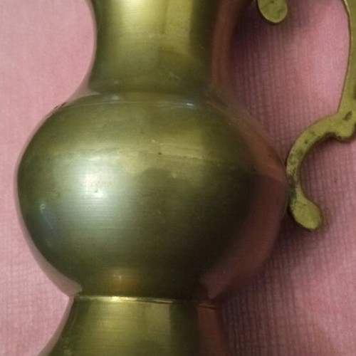 Brass jug used, very old, Austrian origin