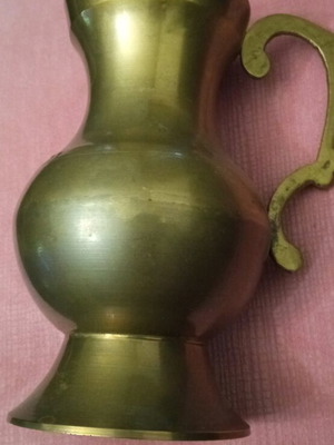Brass jug used, very old, Austrian origin