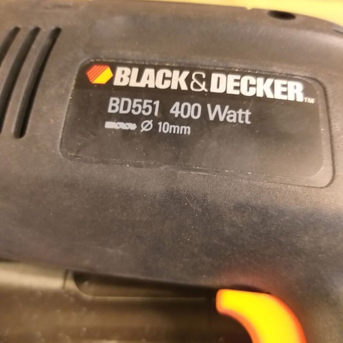 Black and Decker BD 551 hammer drill used, 400 Watt, 10 mm, vintage