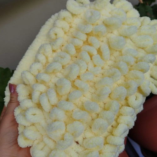 Handmade puffy bag 20cm yellow, new