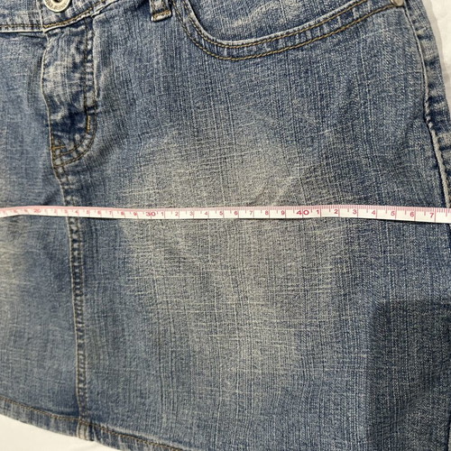FOBO Jeans mini denim skirt, stonewashed blue, size L