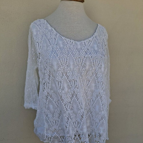 Sheer white blouse size L like new