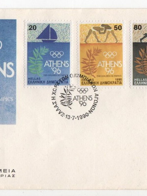 Φάκελος Πρώτης Ημέρας Κυκλοφορίας 1990 Ελλάδα Χώρα των Ολυμπιακών Αγώνων καινούργιος