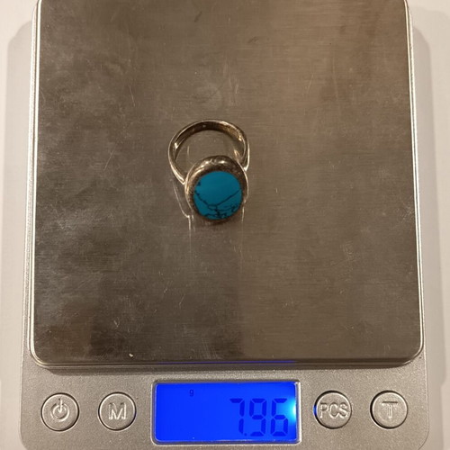 Silver ring with blue stone 925, like new, size 17 or 57
