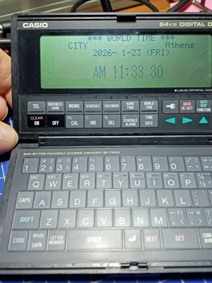Casio 64 KB Model SF-7500 used electronic planner with calendar '90