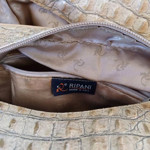 Ripani women's bag used, leather croco beige shoulder