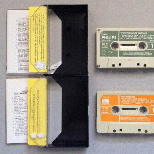 Christmas cassette tapes set used, folk songs
