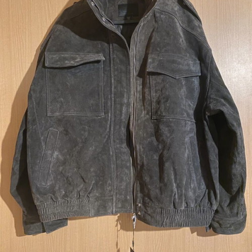 Zara leather 100% suede jacket new, grey, size M