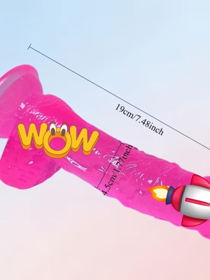 Dildo jelly with suction cup 19 cm with testicles new