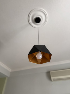 Ceiling light black and gold with LED bulb