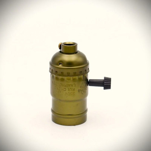 E27 Lamp Socket with Switch New Antique Copper Style 1920s