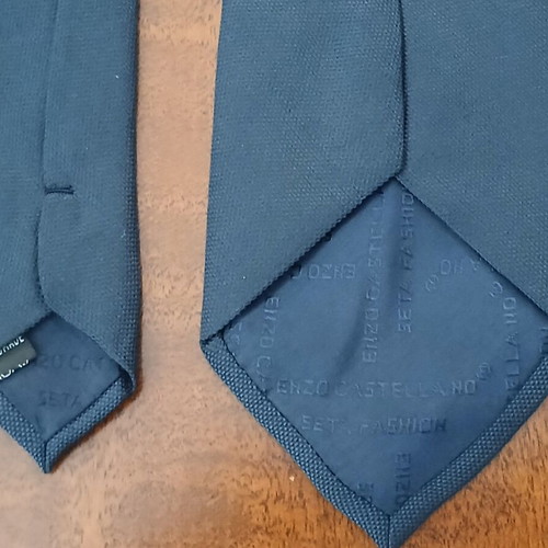 Enzo Castellano silk tie used, blue
