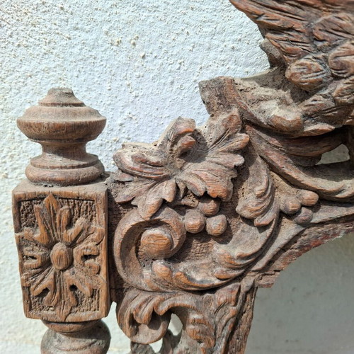 Handmade wood carving used 19th century for mirror