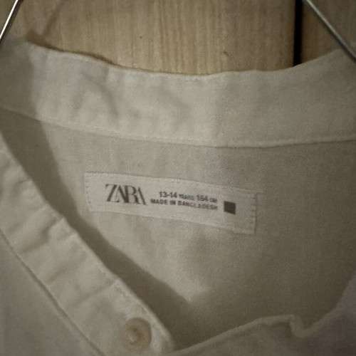 Zara boys' linen shirt new, size 13-14, white