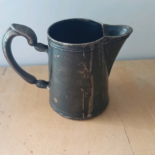 Christofle metal jug used 19th century with heavy patina