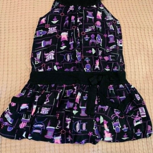 ZARA Kids Dress 7-8 years like new, purple and black pattern
