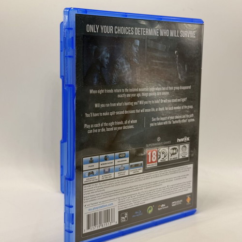 Until Dawn PS4 used action adventure game