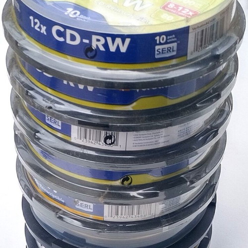 Verbatim CD-RW and DVD-RW boxes new, 8 packs of 10 discs plus Sony CD-R 47 pcs
