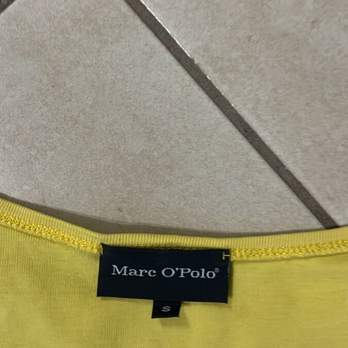 Marc O’Polo Women’s Yellow V-Neck Basic Crop T-Shirt Size S
