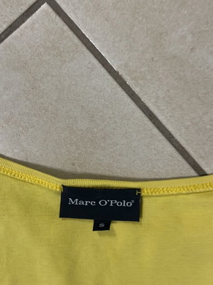 Marc O’Polo Women’s Yellow V-Neck Basic Crop T-Shirt Size S